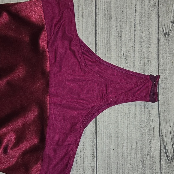 Lulus Women's Satin Bodysuit Burgundy/Pink Size M NWT - Picture 5 of 8